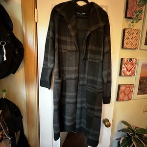 Torrid Gray Plaid Coat Sweater